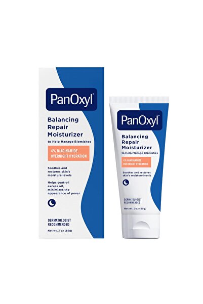 panoxyl PM Balancing Repair Moisturizer with Niacinamide, Ceramides & Cica for Acne & Dry Skin, 3 oz