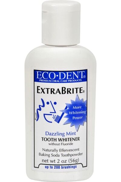 Eco-Dent مسحوق أسنان إكسترا برايت بصودا الخبز، بنكهة النعناع - خالٍ من الفلور...