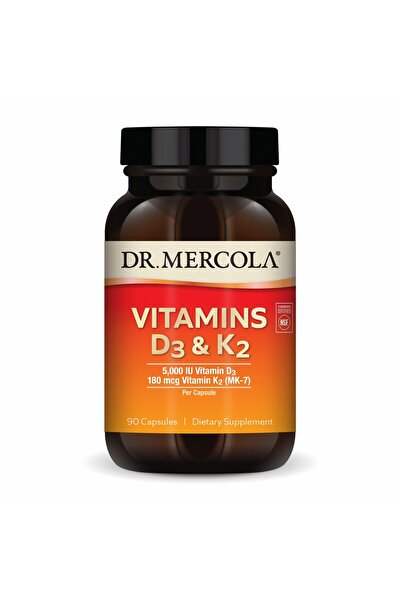 Dr Mercola Vitamins D3 & K2 Supplement, 90 Capsules, Supports Heart & Immune Health, Non-GMO