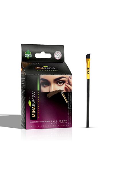 MinaiBrow مجموعة صبغ الحواجب الطبيعية باللون البني الداكن مع فرشاة | مقاومة ل...