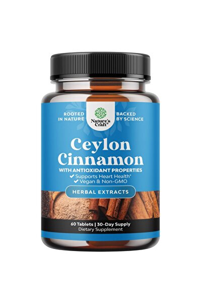 Natures Craft Organic Ceylon Cinnamon Extract Tablets 1000mg - 60 Count