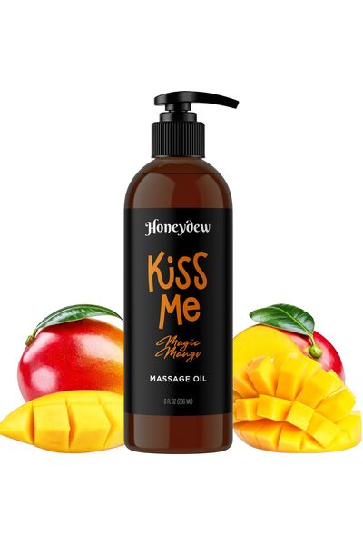 Maple Holistics زيت تدليك المانجو الحسي للأزواج - مرطب للجسم استوائي غير دهني مع اللوز الحلو