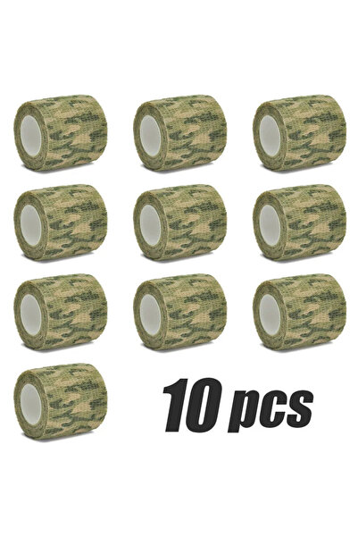 Choice 2.5 سم × 4.8 متر 10 قطع من العشب 6/10 قطع ضمادة تمويه من الشاش ذاتية ا...