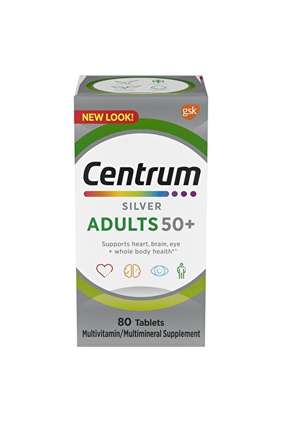Centrum أقراص سيلفر للبالغين (80 قرصًا) مكمل غذائي متعدد الفيتامينات والمعادن...