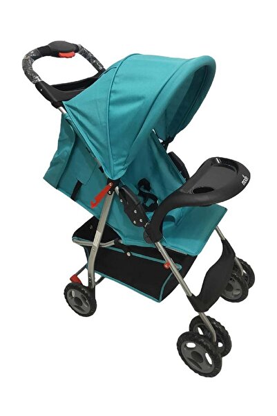 Moon Trek Adjustable and Foldable Stroller with Swivel Wheels - Blue