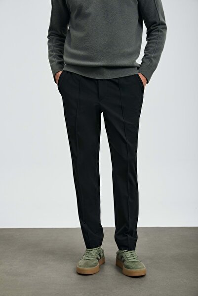 Lufian 112190329 Simon Smart Men's Chino Pants Slim Fit Men's Trousers Black