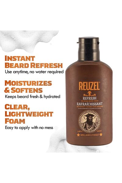 Reuzel Refresh No Rinse Beard Wash, Instantly Freshens Beard, 3.38 oz