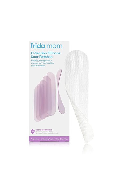 Frida Mom شرائط سيليكون لعلاج ندبات الولادة القيصرية، لاصقات طبية قابلة لإعادة الاستخدام مع حافظة