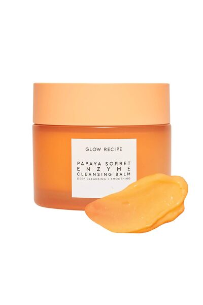 GLOW RECIPE بلسم منظف بإنزيم البابايا، مزيل مكياج ومقشر لطيف (3.38 أونصة)