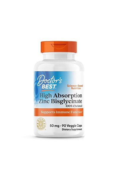 Doctor's Best بيسجليسينات الزنك عالية الامتصاص 50 ملغ لدعم المناعة، 90 قرصًا