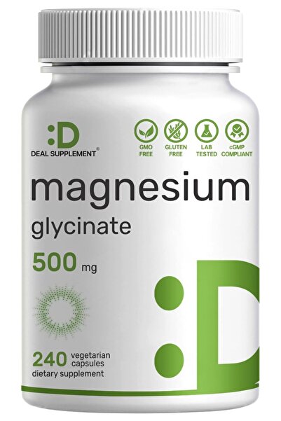 DEAL SUPPLEMENT جليسينات المغنيسيوم ٥٠٠ ملغ، ٢٤٠ كبسولة | مُخلَّب للامتصاص | ...