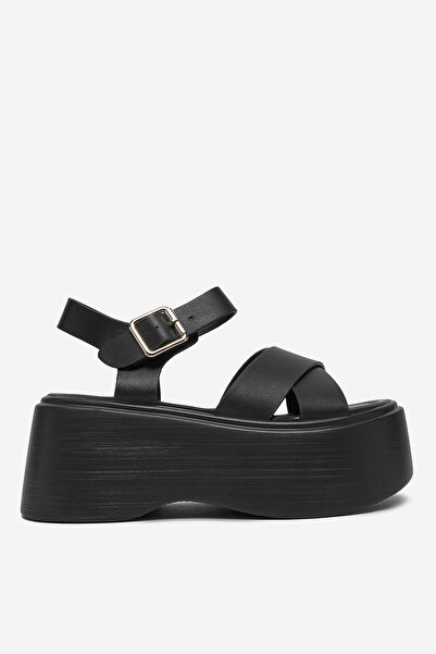 DeeZee Γυναικεία Σανδάλια με Πλατφόρμα, Χαμηλά Μαύρα με Πλατφόρμα, Πλατφόρμα 38