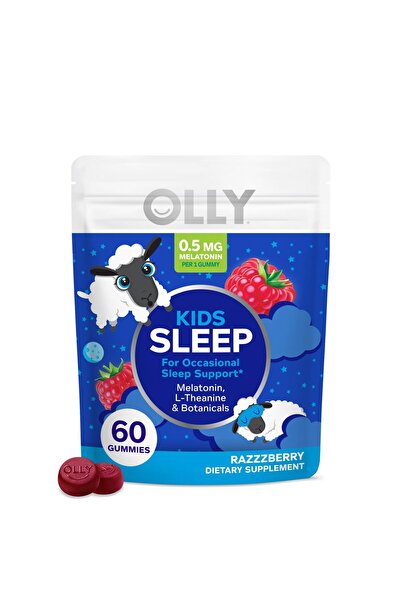 OLLY حلوى جيلاتينية للنوم للأطفال، 0.5 ملغ ميلاتونين، إل ثيانين، بابونج، بلسم...