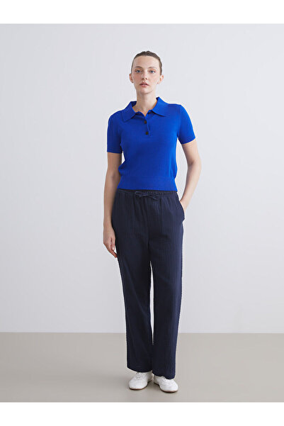 LC Waikiki Özmarka New Season Elastic Waist Textured Women's Trousers