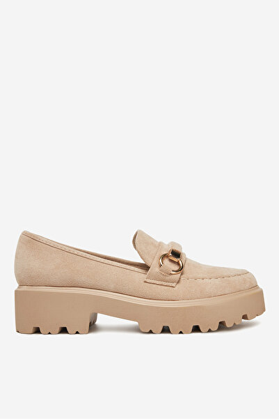 DeeZee Γυναικεία Μοκασίνια Χαμηλά Μπεζ με Χοντρή Σόλα 39