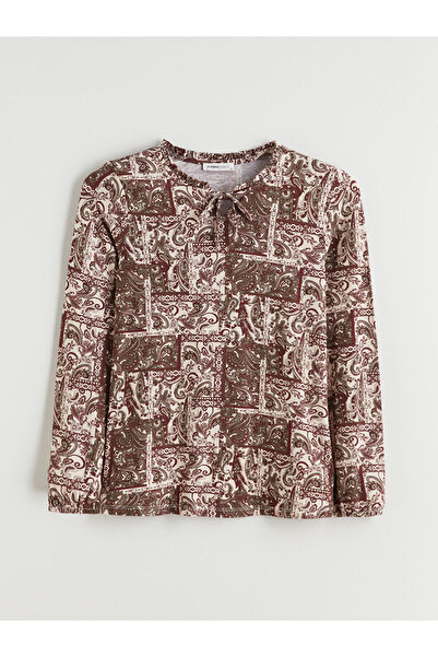 LC Waikiki New Season Tie Neck Patterned Blouse