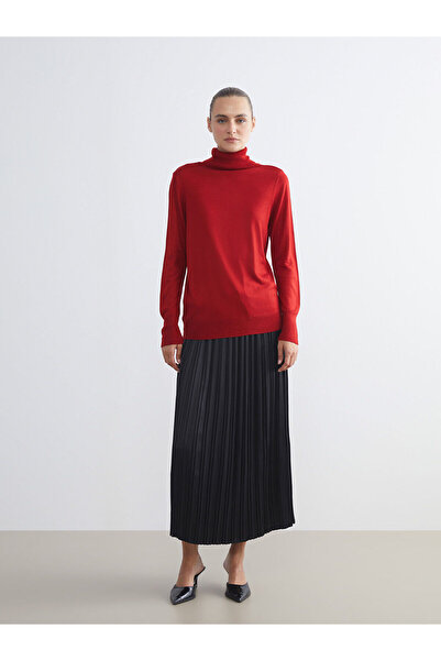 LC Waikiki Red Turtleneck Women's Knitwear Sweater