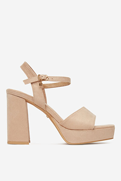 DeeZee Γυναικεία Σανδάλια σε κούμπωμα, μπεζ, κούμπωμα με πλατφόρμα 38
