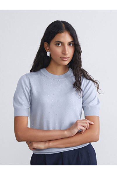 LC Waikiki Crew Neck Women's Knitwear Sweater with Stones