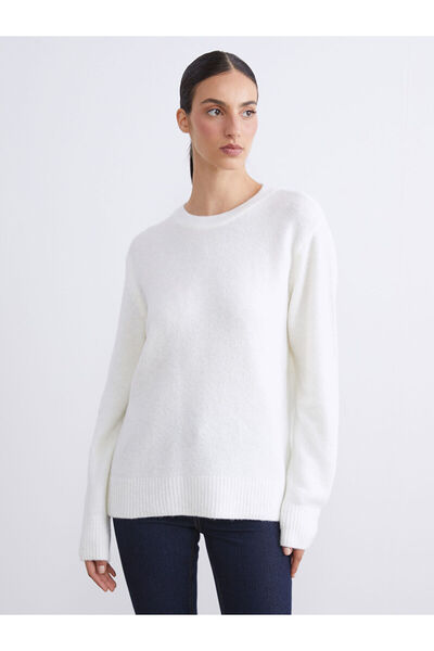 LC Waikiki Ecru Crew Neck Women's Knitwear Sweater