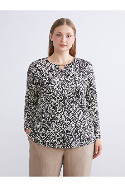 LC Waikiki New Season Crew Neck Patterned Blouse