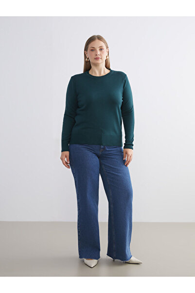 LC Waikiki Yeşil Bisiklet Yaka Kadın Triko Kazak