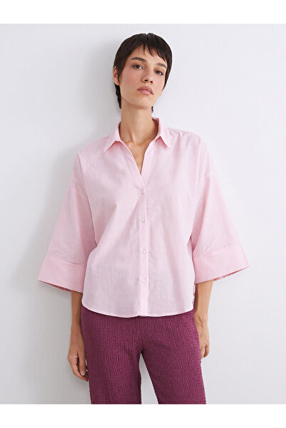 LC Waikiki Alita City Lcw Vision Pink Oversize Women's Shirt with a Difference