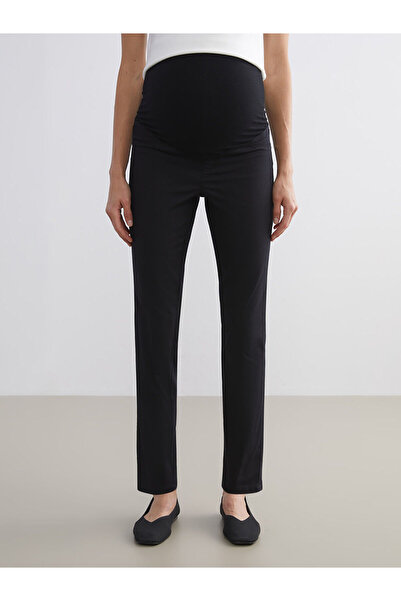 LC Waikiki Μαύρο παντελόνι εγκυμοσύνης με πάνελ στην κοιλιά