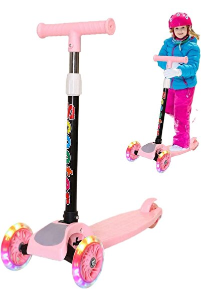 CODE Children's Scooter - Push with Adjustable Height Wheels, Lightweight and Foldable, Illuminated Wheel
