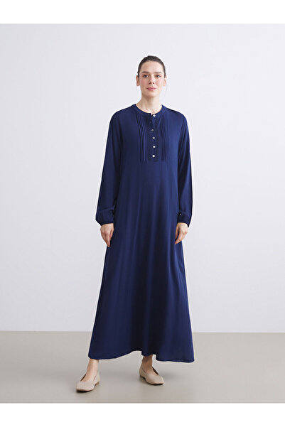 LC Waikiki Μακρύ φόρεμα με λεπτομέρεια με κουμπιά με γιακά δικαστή (W5)