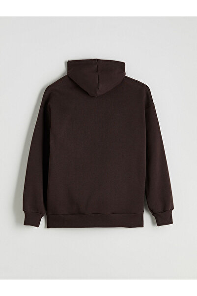 LC Waikiki XSIDE Kahverengi Kapüşonlu Oversize Kadın Kalın Fermuarlı Sweatshirt W5I889Z8
