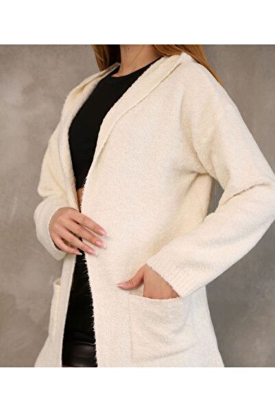 VELLICHOR Soft Textured Long Cardigan Cream