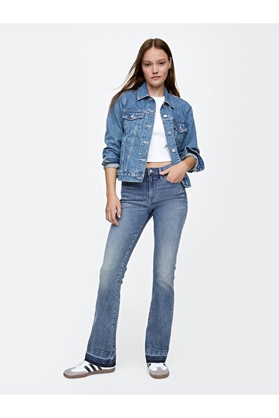 GAP Kadın Açık Mavi Mid Rise Universal Baby Boot Jean Pantolon