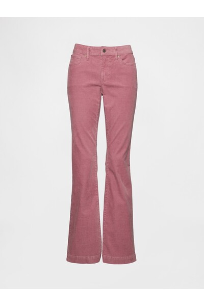 GAP Kadın Pembe Low Rise Kadife Long & Lean Jean Pantolon