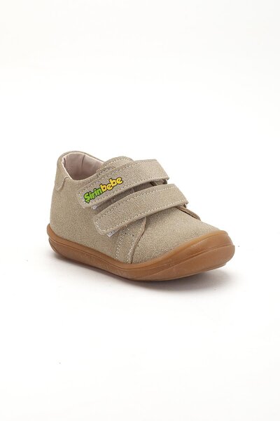 Dilimler Ayakkabı Şirinbebe Orthopedic Men's İlkadım Baby Shoes Beige Double Velcro