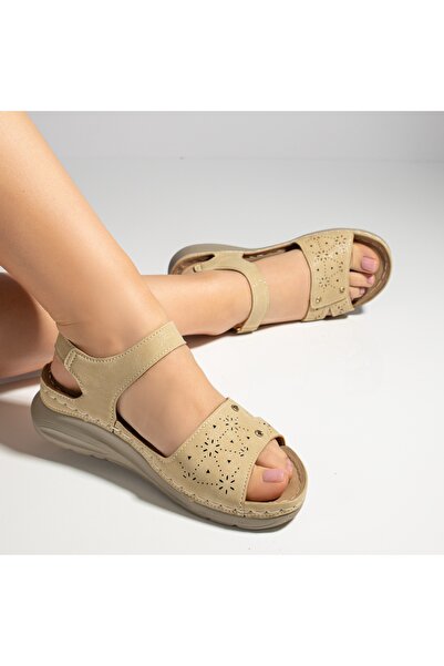 BMoD Sandale cu platformă pentru femei cu sclipici auriu MOD13390