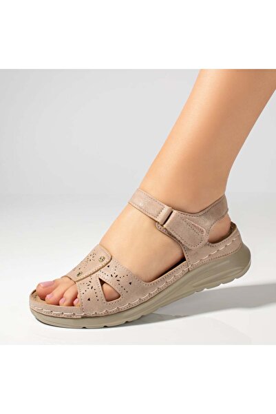 BMoD Sandale roz cu platformă pentru femei, cu sclipici MOD13390