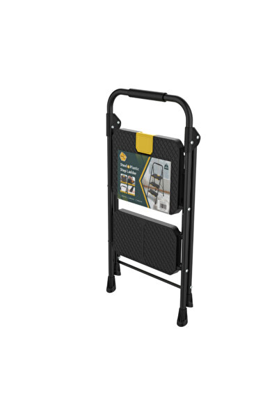 HONEYBEE 2-Step Steel and Plastic Foldable Step Ladder