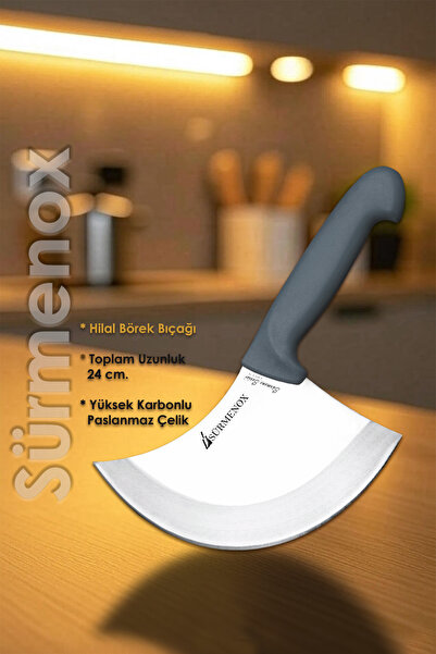 SÜRMENOX Sürmene Gri Serisi Mutfak Bıçak Hilal Börek Bıçağı Pizza Pide Bıçağı...