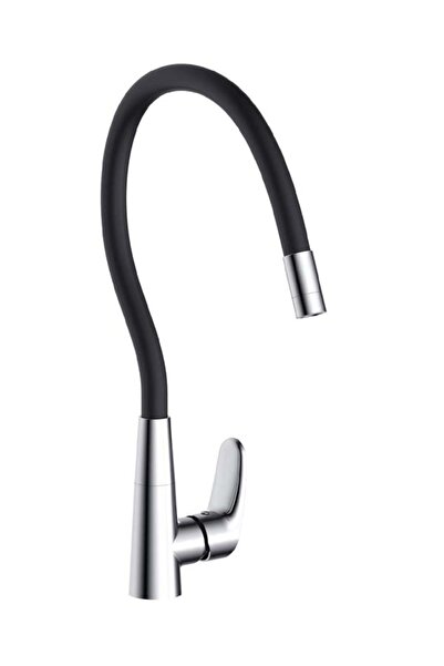 HESANIT خلاط مطبخ، صنبور مطبخ عالي القوس ذو عنق الإوزة مع صنبور أسود مرن