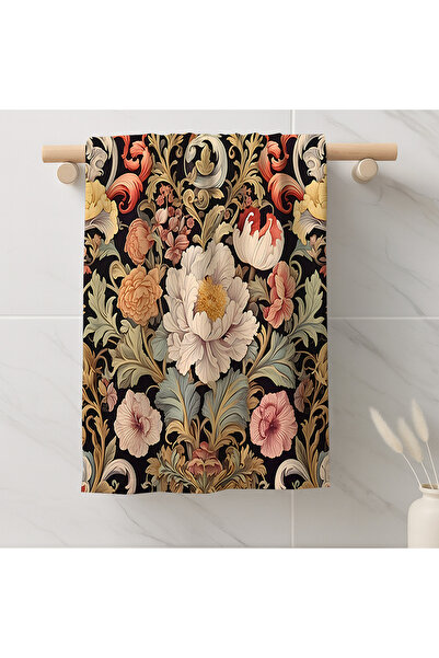 Else Dekor Colorful Flowers Patterned Decorative Washable Cotton Bathroom Kitchen Oven Hand Towel