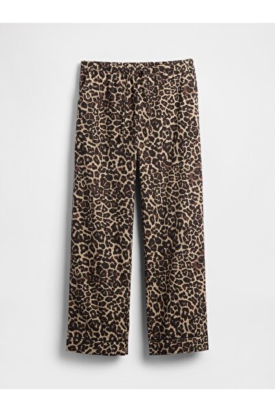 GAP Kadın Kahverengi Poplin Pijama Altı