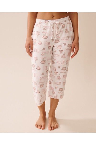 La Vie en Rose Espresso Print Recycled Fibers Pajama Capris