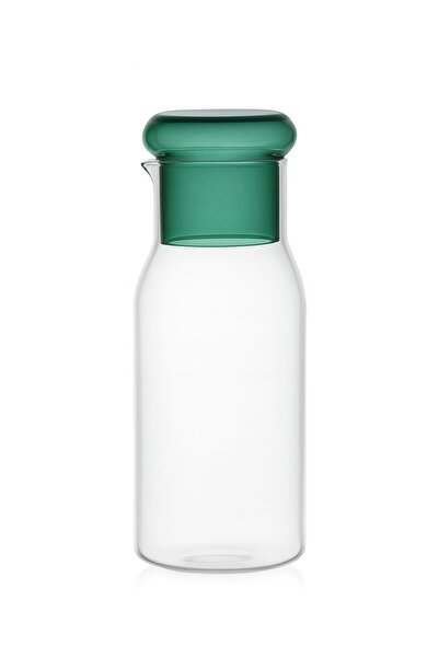 ERKUGO Borosilikat Cam Sürahi/Karaf 950ml Bardaklı Başucu Sürahisi