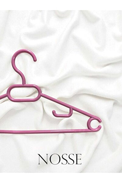 nossey شماعات ملابس بلاستيكية وردية اللون غير معطرة من نوس، 12 قطعة، غير قابل...