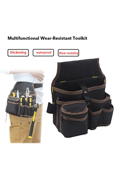 choice2 حقيبة تخزين أدوات متعددة الوظائف بلون القهوة السوداء، حقيبة حزام، حقي...