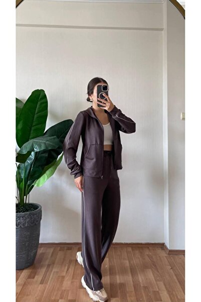 OYERGA MODA طقم رياضي نسائي مريح مكون من قطعتين بغطاء للرأس