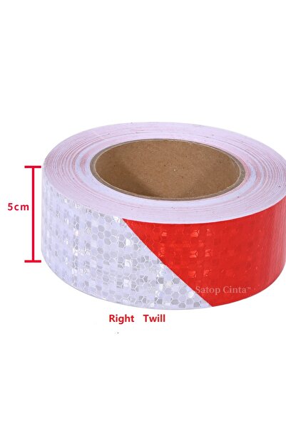 Choice4 شريط عاكس من قماش التويل بطول 5 أمتار، أحمر وأبيض، مقاوم للماء، ذاتي ...