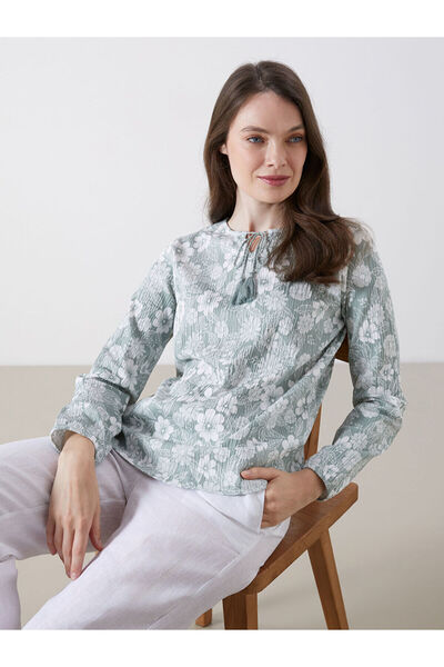 LC Waikiki Новий сезон Блузка з квітковим коміром на шнурку - S5GL10Z8