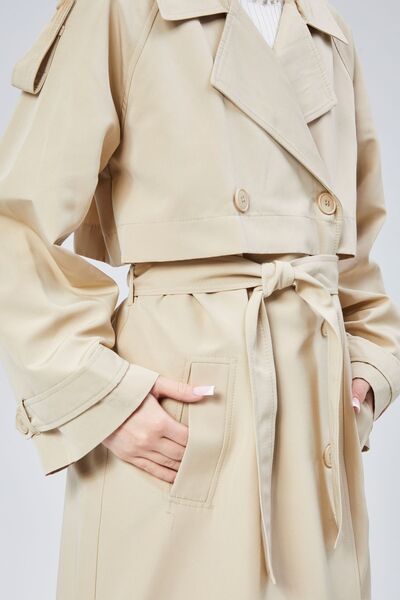 Bolivente Oversize Kruvaze Kapama Rüzgarlık Detaylı Trençkot